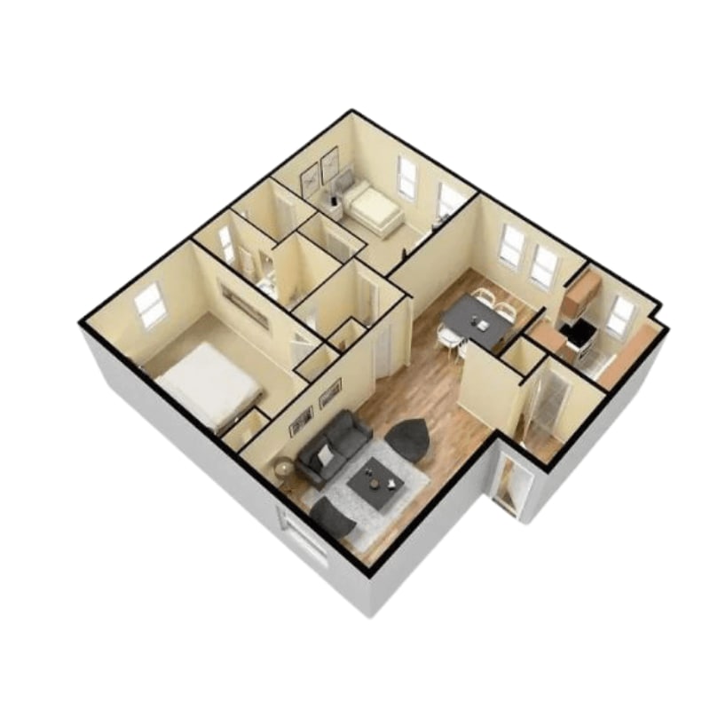 Floor Plan - 2 Bedroom 1.5 Bathroom