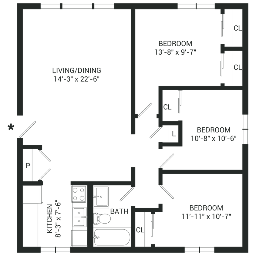 Floor Plan - Three Bedroom