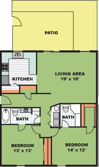 Two Bedroom, Two Bathroom (c3m) - Two Bedroom Two Bathroom (C3M)