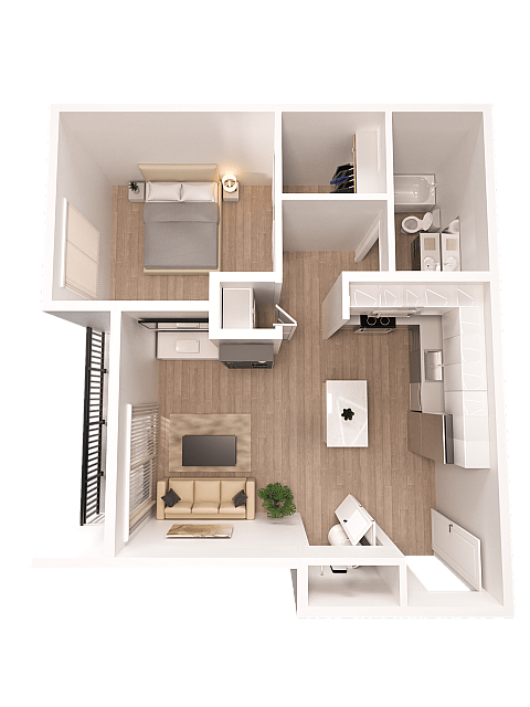 Lovelace - 1x1 B Floorplan - The Lovelace