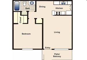 1BR/1BA - 1A