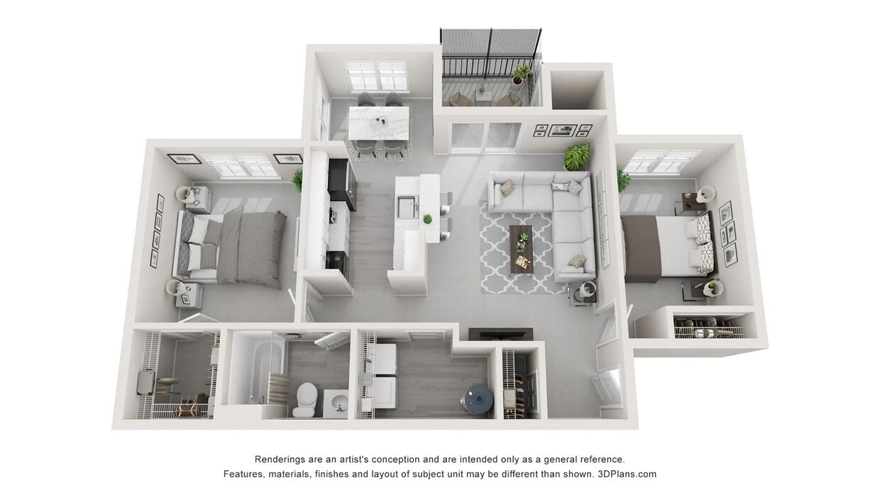 Floor plan for Osbourne, a two bed one bath. - The Osborne