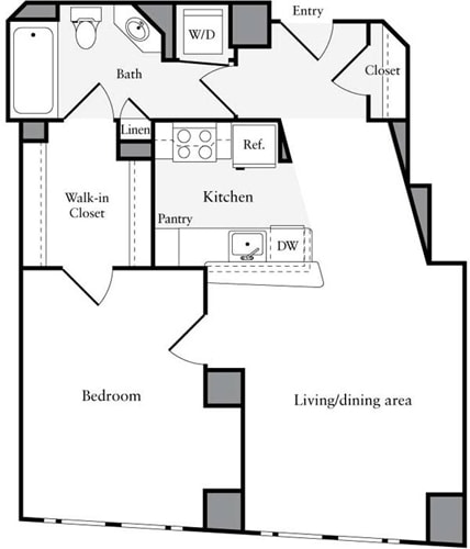 Floor Plan - 1 Bedroom J