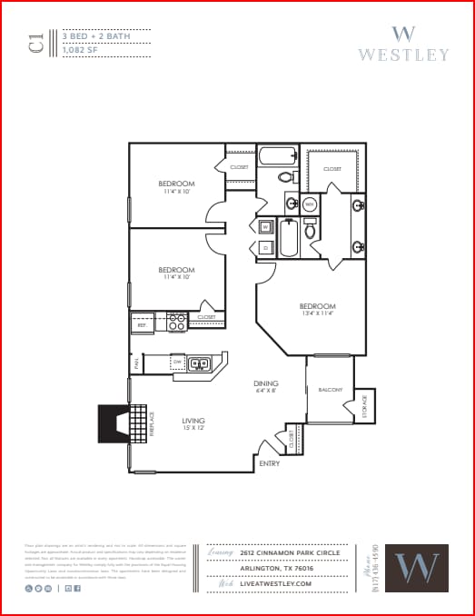C1 WESTLY.png - 3 Bedroom, 2 Bath
