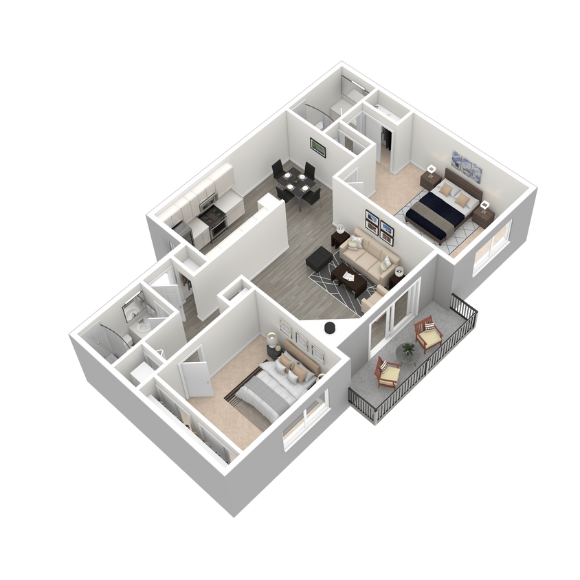 Floor Plan - Two Bedroom-Two Bath