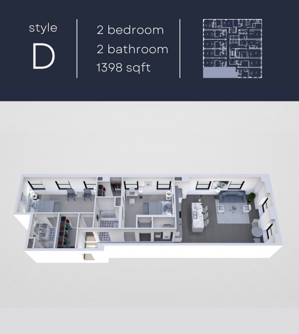 Floor Plan - Unit D - 2B