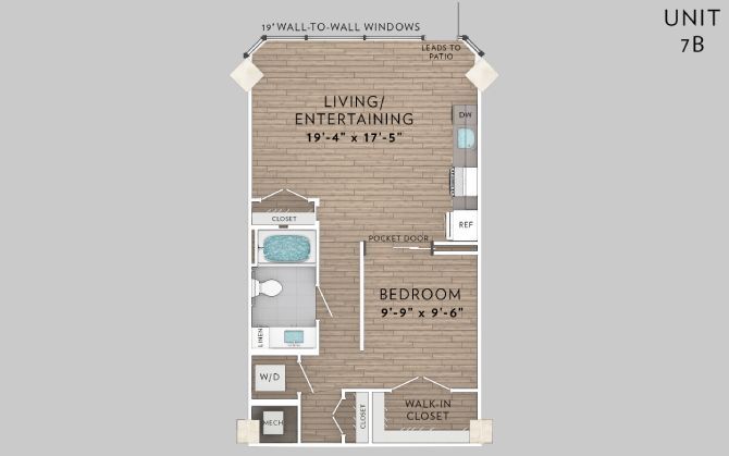 Floor Plan - 7B 1 Bed 1 Bath