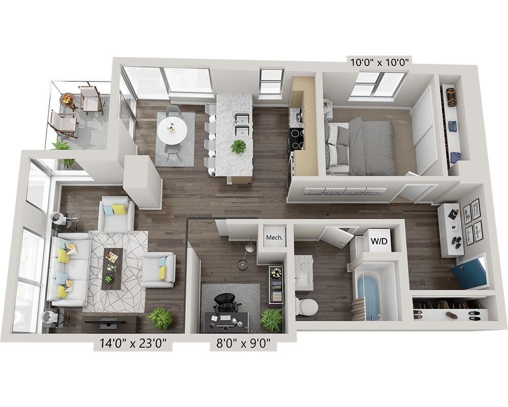 Floor Plan - One Bedroom A1DD