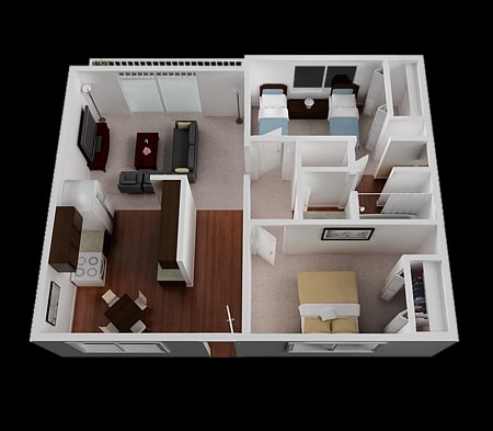 2BR/1BA - Plan B