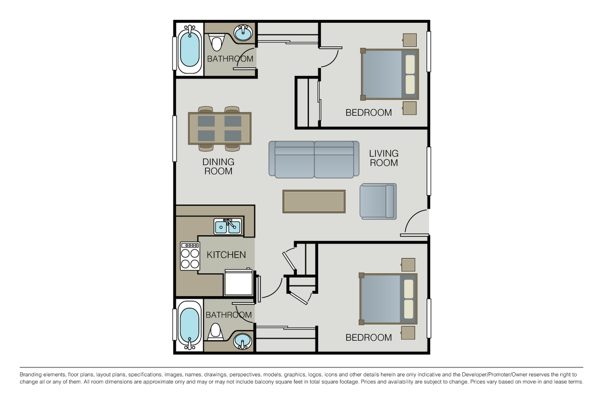 2 Bed 2 Bath (D FL) - 2 Bed 2 Bath (D FL)