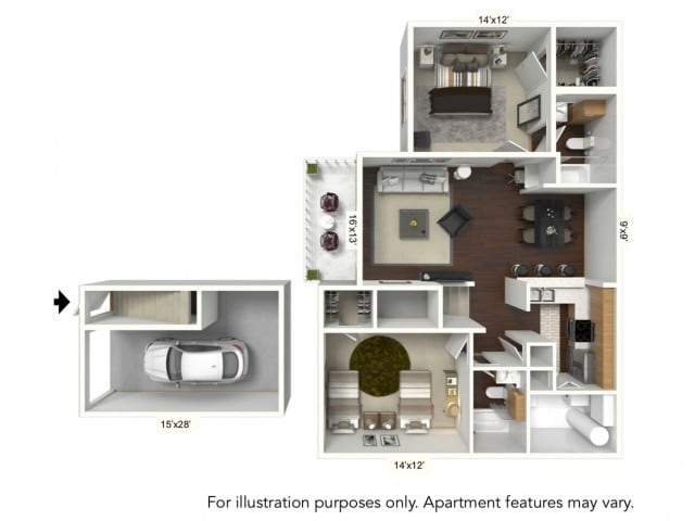 Floor Plan - B2 Plan with Garage