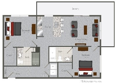 Mid Main Lofts - 2-X4 - 2 Beds - 2 Baths - 900 Sq. ft. - 2-X4