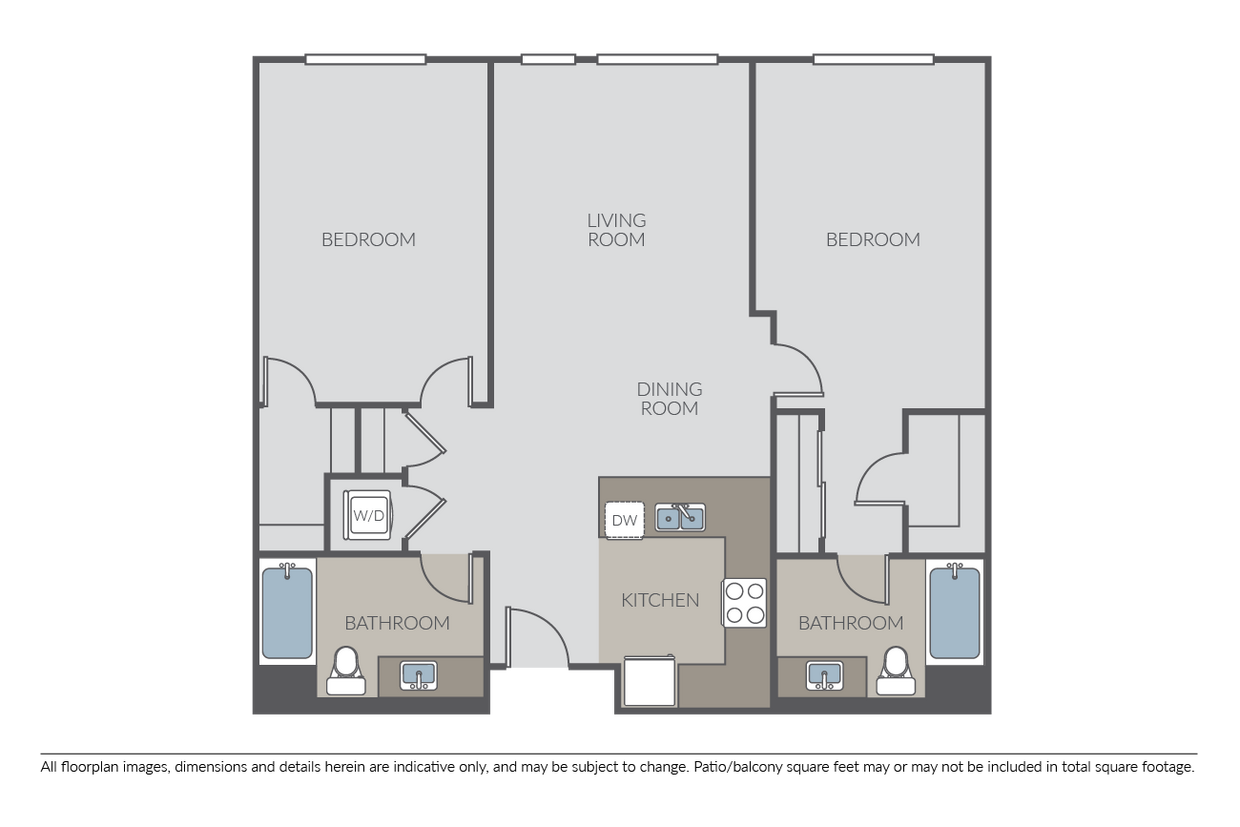 Floor Plan - 2 Bed 2 Bath D