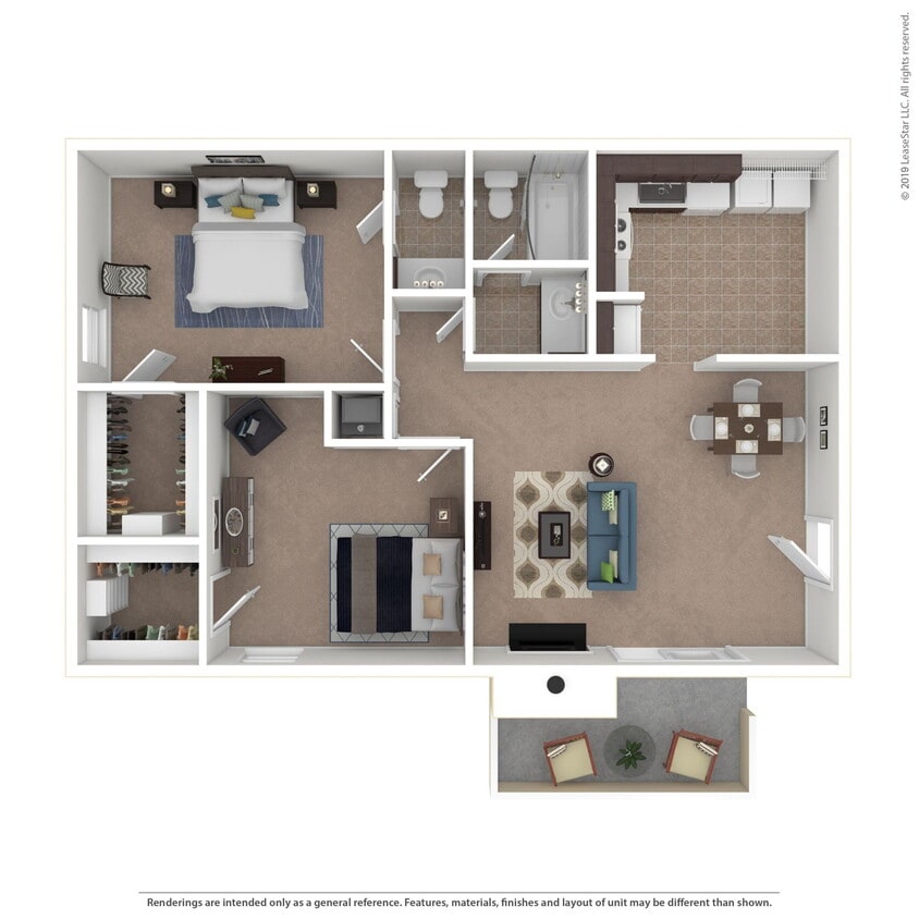 Floor Plan - 2 Bed 2 Bath 
