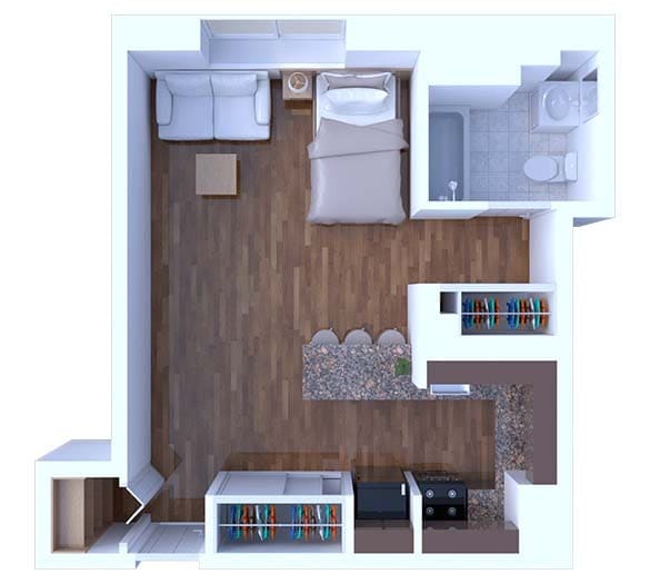 Floor Plan - Studio Floor Plan S2 Renovated