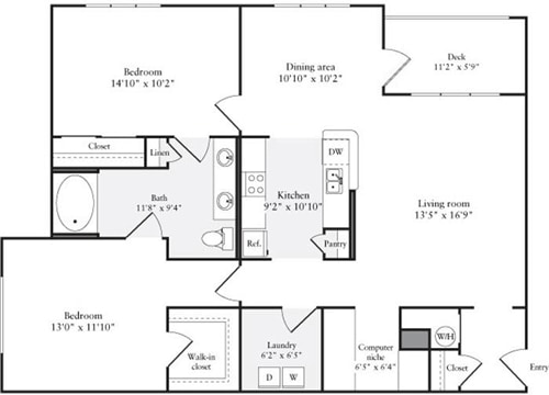 Floor Plan - 2 Bedrooms C