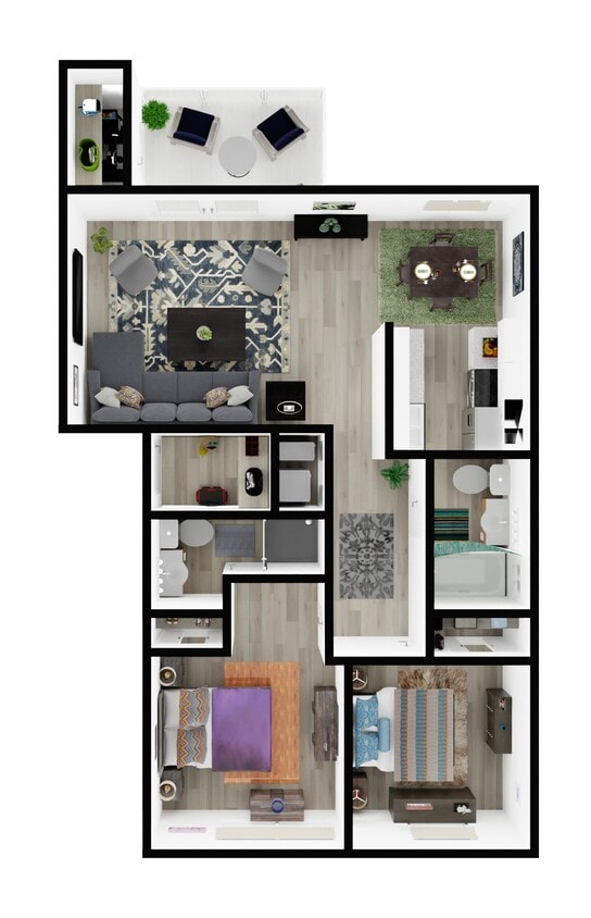 Floor Plan - 3 bed/2 bath