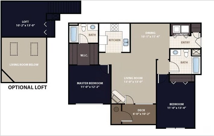 2BR/2BA - Jefferson Loft