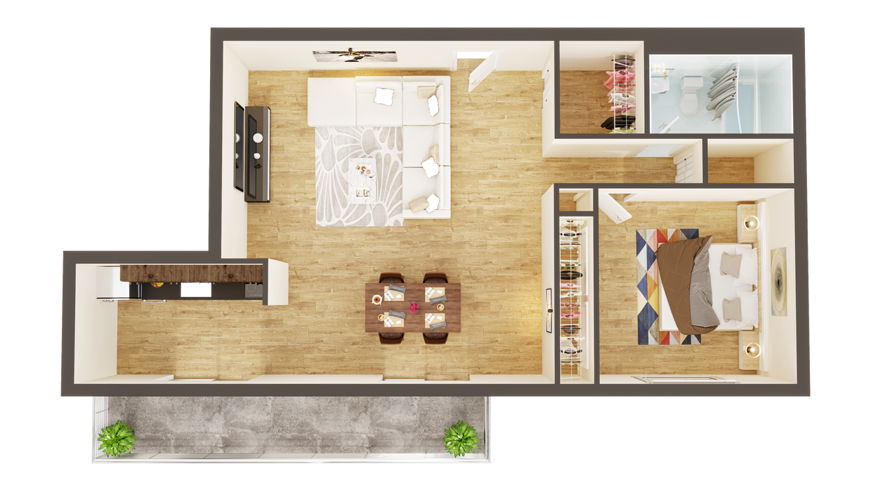 Floor Plan - Lrg. 1br. Flat