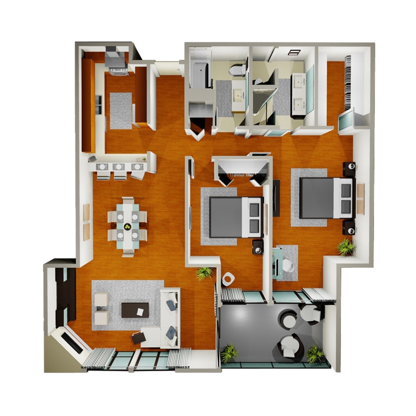 Floor Plan - Standard Two Bedroom Unit
