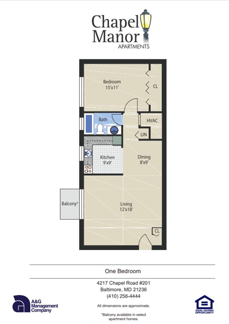 CM - 1B1B - One Bedroom