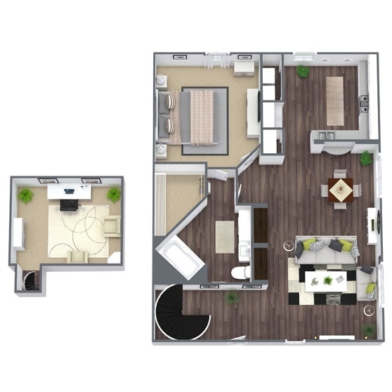 Floor Plan - 1 BEDROOM 1 BATH - A3