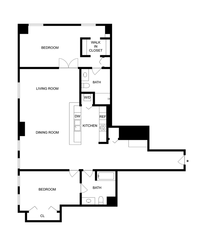 D1 | 2-Bedroom Floorplan - D1