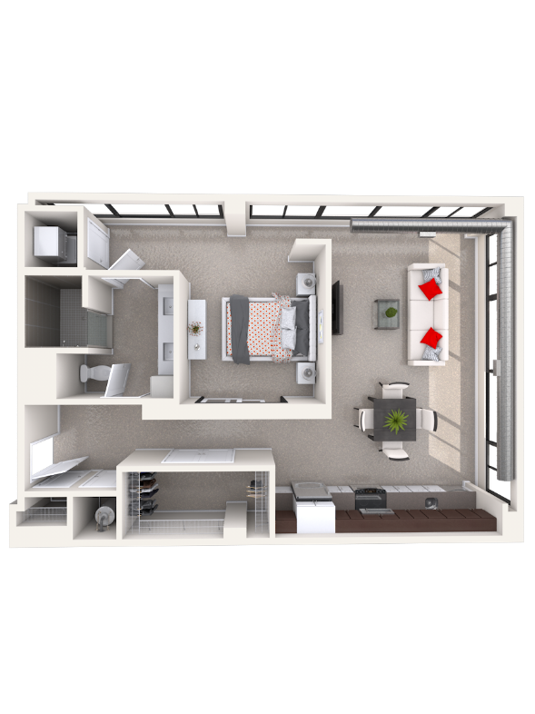 Floor Plan - A9 - 1 Bedroom 1 Bath