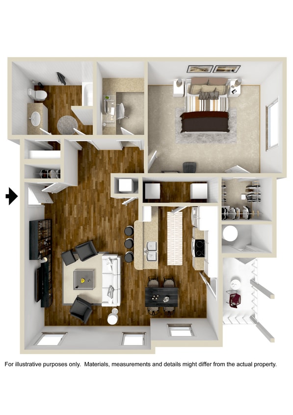 Floor Plan - One Bedroom