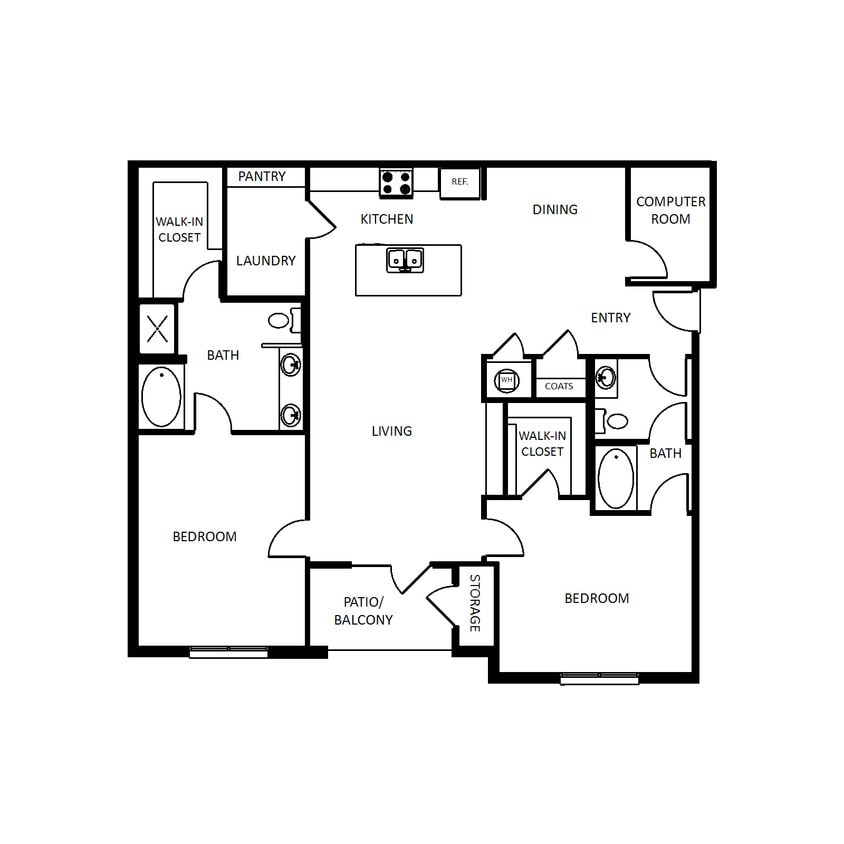 Floor Plan - 2 Bedroom Delux