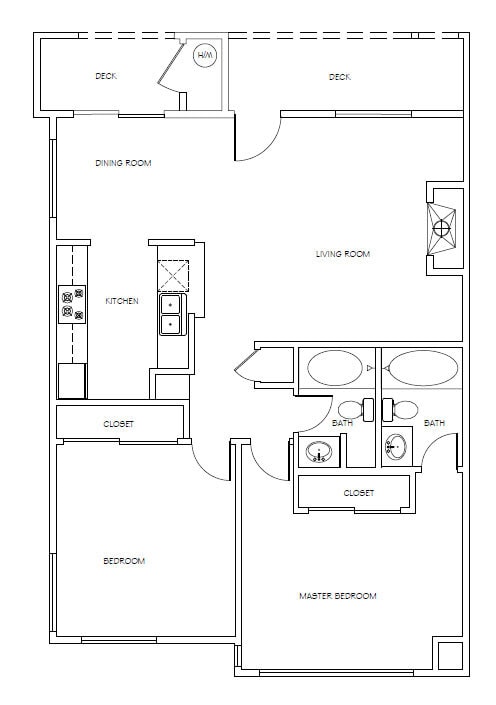 Floor Plan - 2 Bed 2 Bath