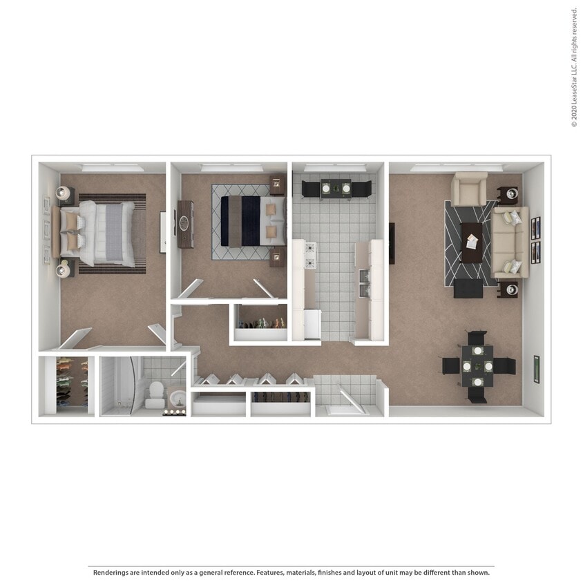 Floor Plan - 2 Bed 1 Bath