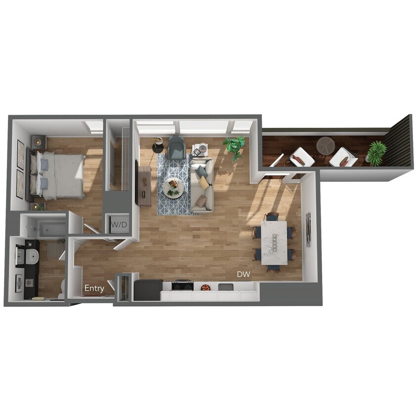 Floor Plan - 1 Bed/1 Bath