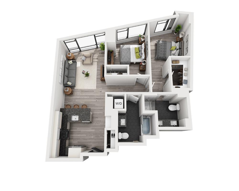 Floor Plan - Two Bedroom B2W-PH Penthouse