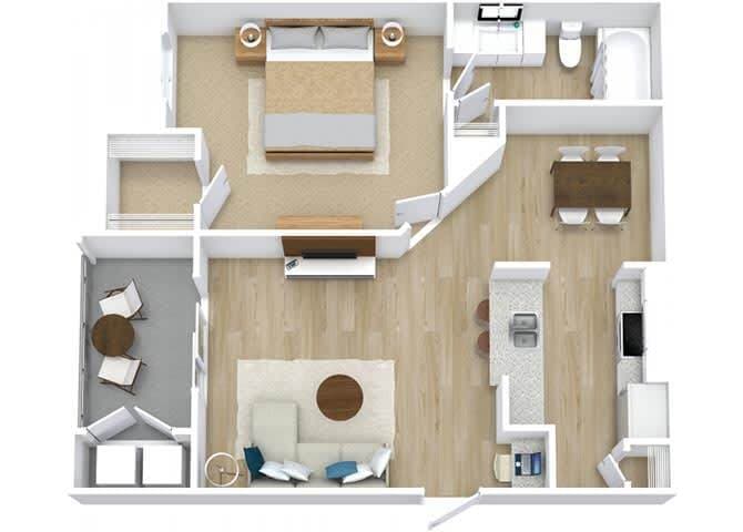 Floor Plan - One Bedroom Patio
