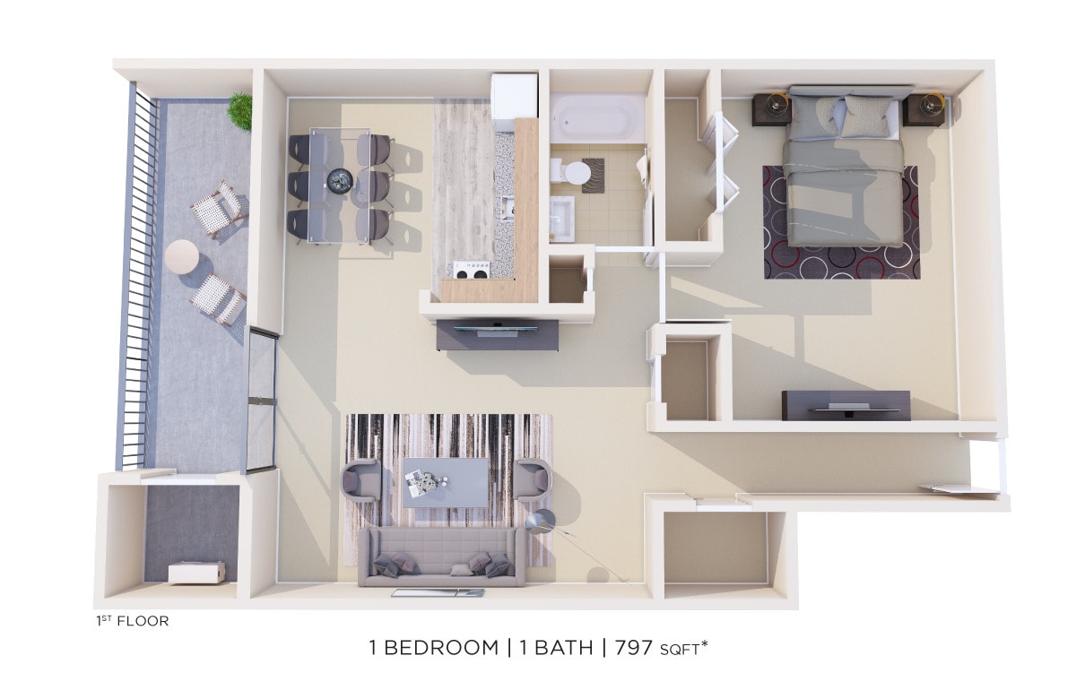 Floor Plan - One Bedroom