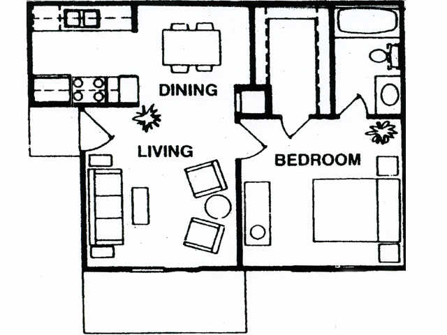 1BR/1BA - 1A