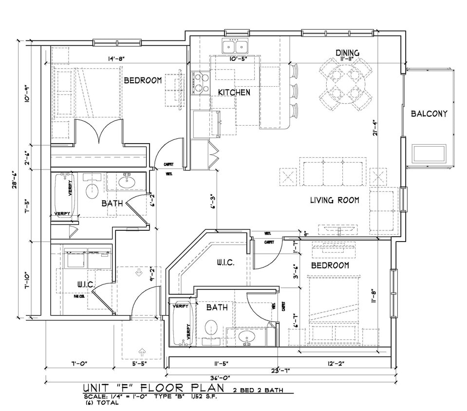 Floor Plan - Two Bedroom Two Bath
