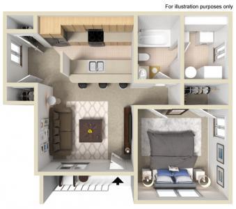 Floor Plan - 1 Bedroom
