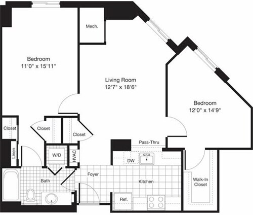 Floor Plan - 2 Bedrooms F