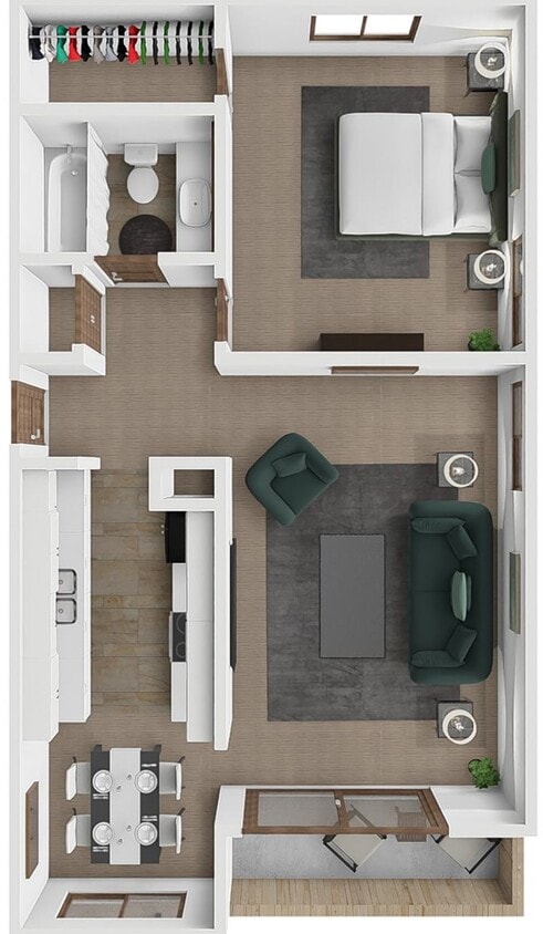 Floor Plan - Silverleaf  1 bedroom