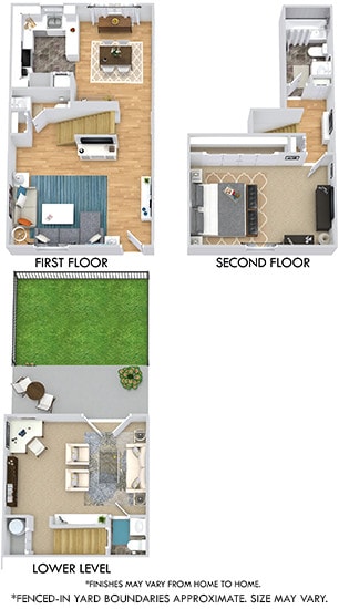 Floor Plan - Asbury Townhouse with Fenced-In Yard and Den
