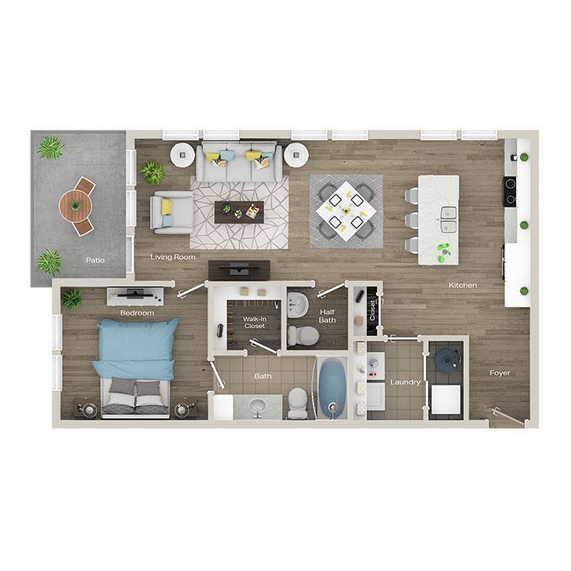 Floor Plan - Thurber w/ Balcony Renovated