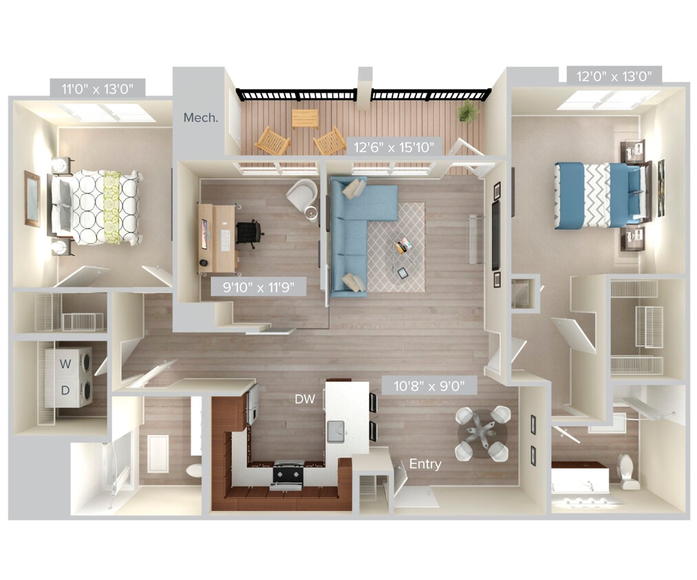 Floor Plan - B11D-1313-wood