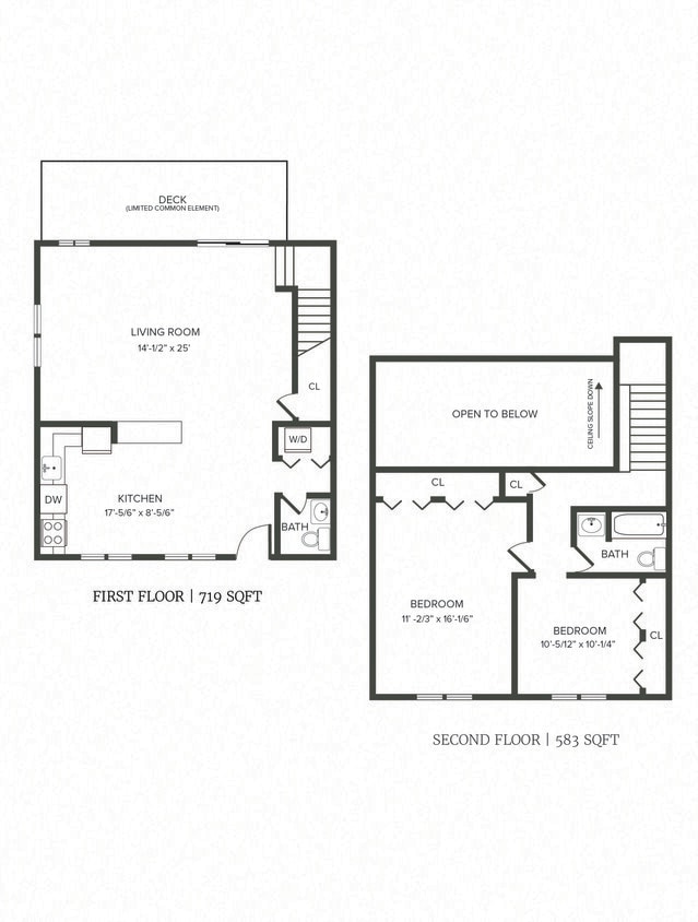 Floor Plan - (R0C4R) 2 Bedroom, 1.5 Bath Duplex