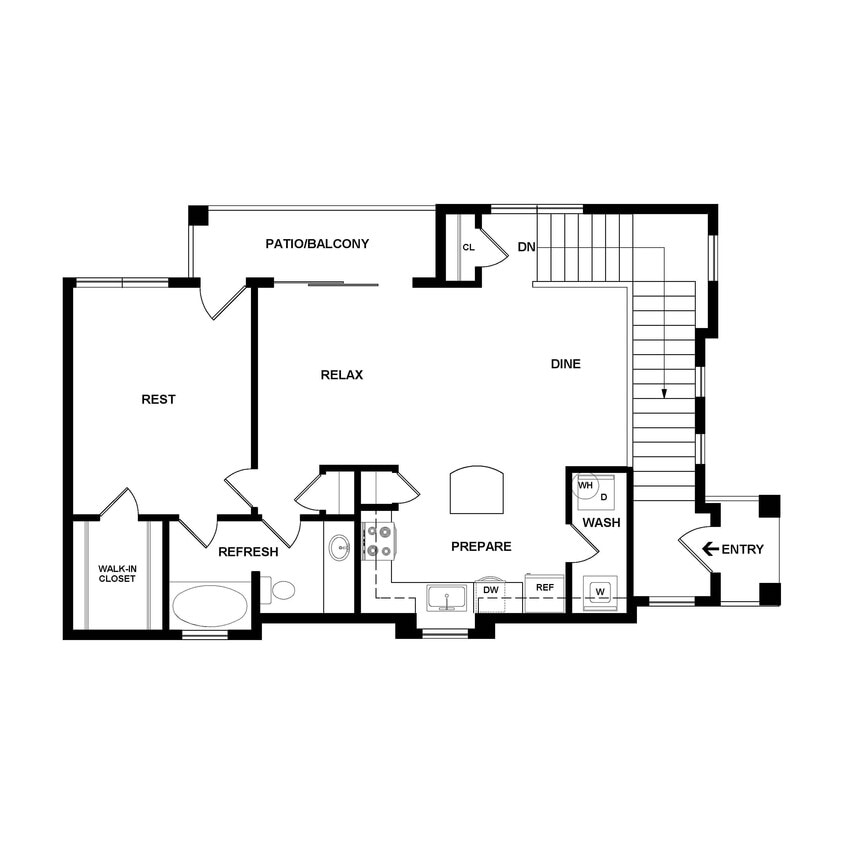 Ambrosio - 1B1B - 913 SF - A4 - 2D Floorplan - A4PL