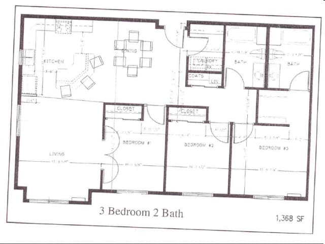 3BR/2BA - 3 Bed / 2 Bath 1365 sq ft 1st Floor