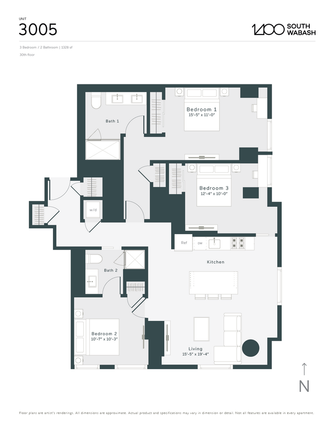 H2 floor plan 1400 Wabash - H2