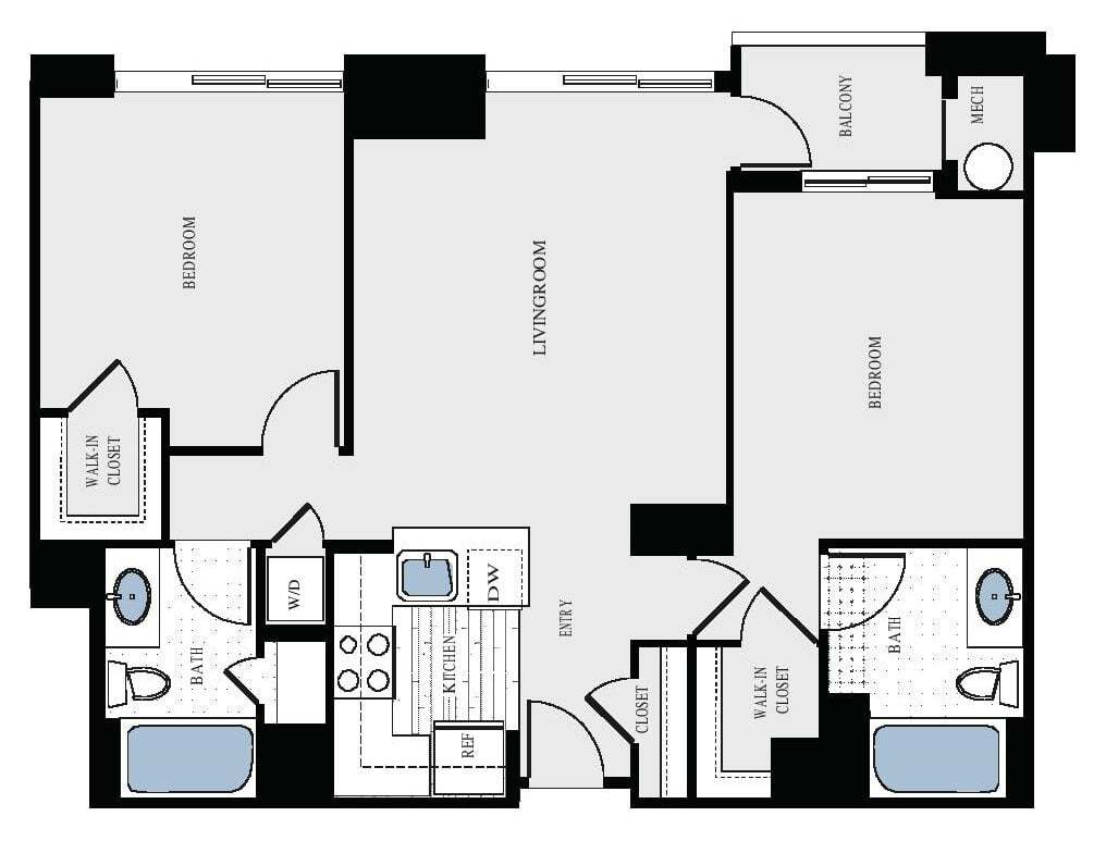 Floor Plan - 2 Bed/2 Bath - bcj4