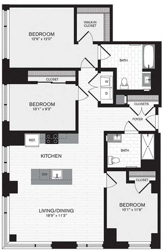 Floor Plan - 3 Bed/2 Bath